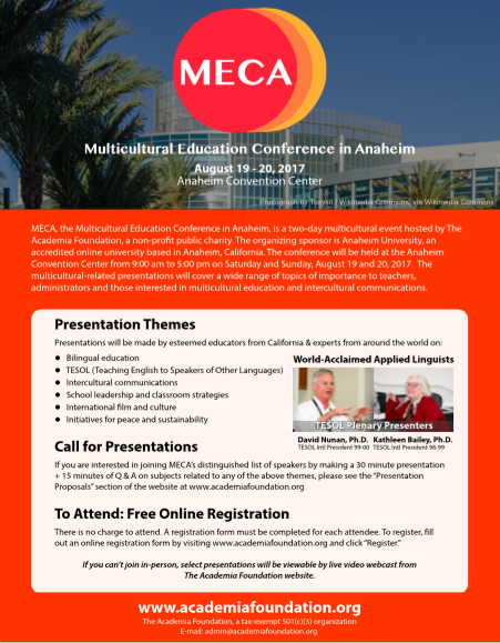 Mulitcultural Education Conferenece in Anaheim (MECA) Flyer