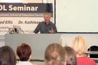 Anaheim University Dean David Nunan speaks at Cal State Fullerton